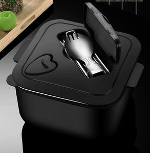 Products: 1500ml Instant Noodle Bowl with Cutlery Black Chow's Mart