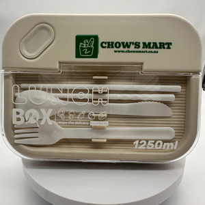Products: 1250ml Lunch Box with Cutlery White Chow's Mart