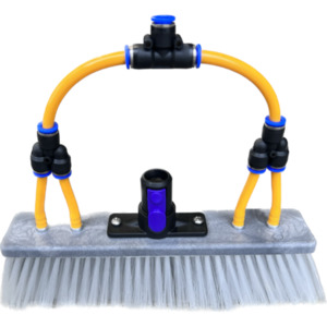 Poles, Hoses, Brushes Etc: Ova8 Hybrid Boar & Dupont Dual Trim Bristle 26cm/11in Brush 4 Jets