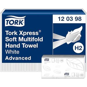 Consumables: Tork H2 Advanced Xpress I/fold White 2 Ply Paper Towel 180s X 21