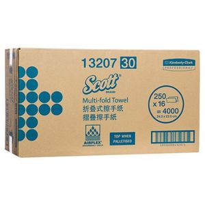 Consumables: Scott 13207 I/fold Standard White 1 Ply Paper Towel 250s X 16