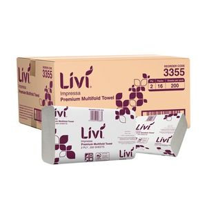 Consumables: Livi 3355 Impressa Ultra Premium I/fold Slim White 2 Ply Paper Towel 200s X 16