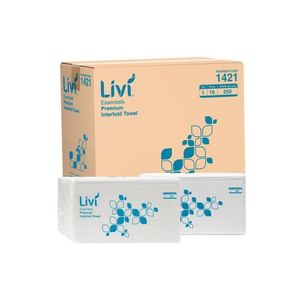 Consumables: Livi 1421 Essentials I/fold White 1 Ply Paper Towel 250s X 16