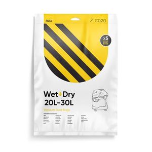 Filta Wet & Dry 30lt Sms Multi Layered Vacuum Cleaner Bags 5 Pack (c020)