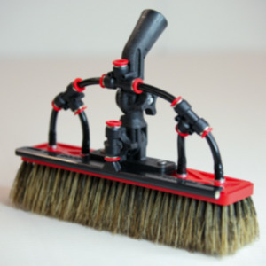 Poles, Hoses, Brushes Etc: Tucker 29cm Boar Brush W/ Rinse Bar, 4 Jets & Swivel Gooseneck