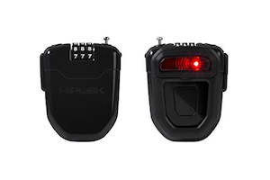 Locks: HIPLOK FLX  ALL BLACK  1m RETRACTABLE COMBI LOCK + LIGHT