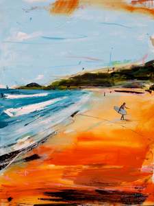 Surfer at Pakiri - Christian Nicolson Art