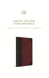 Esv: ESV Single-Column Thinline Bible--soft leather-look, brown/cordovan with portfolio design by Crossway. Christian Resource Centre