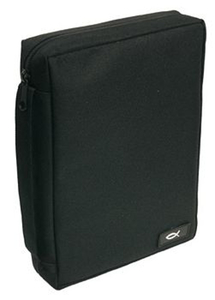 Bible Covers: Case Value Large: Polyester - Black. Christian Resource Centre