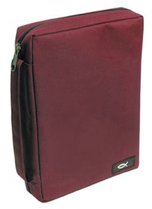 Bible Covers: Case Value Large: Polyester - Burgundy. Christian Resource Centre