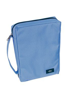 Bible Covers: Case Value Large: Polyester - Light Blue. Christian Resource Centre