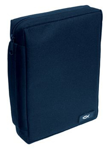 Bible Covers: Case Value Medium: Polyester - Navy Blue. Christian Resource Centre