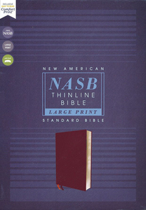 NASB Large-Print Thinline Bible, Red Letter Edition--bonded leather, burgundy. C&hellip;