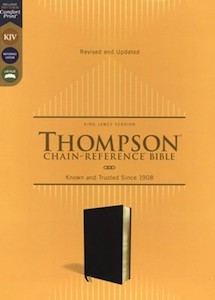 Bibles: KJV Thompson Chain-Reference Bible Black European bonded leather Print size: 9.5 Comfort Print