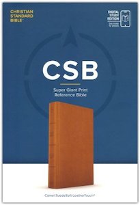 Study: CSB Super Giant Print Reference Bible Digital Study Edition camel swedesoft leathertouch 16 point font