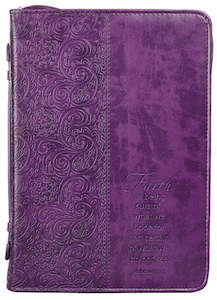 Gifts: Faith Purple Faux Leather Fashion Bible Cover xlarge - Hebrews 11:1