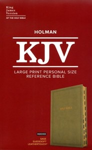 KJV Large Print Personal Size sage suedesoft leathertouch INDEXED 11.25 point font