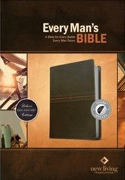 NLT Every Mans Bible East-West Grey leatherlike INDEXED 7.7 point font