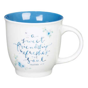 Mothers Day: Sweet Friendship Ceramic Coffee Mug - Proverbs 27:9 *THIS CERAMIC MUG IS NOT AVAILABLE TO BE SENT ON IT’S OWN – We are able to ship with combined orders of $100 or more.*