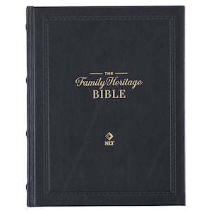 NLT Family Heritage Bible Black Full Grain Leather 12.5-point type
