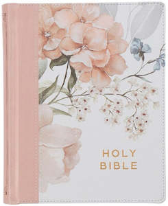 Kjv: KJV Note-taking Bible Pink Floral Printed Faux Leather Hardcover 8.65 point font