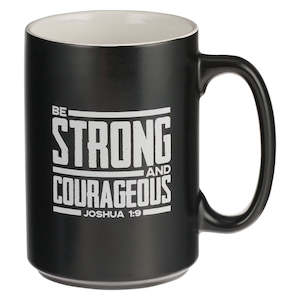 Strong and Courageous Black Lion Ceramic Coffee Mug - Joshua 1:9 *THIS CERAMIC M&hellip;