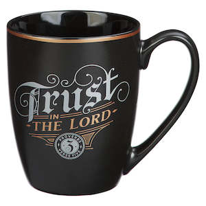 Trust in the Lord Black and Gold Ceramic Coffee Mug - Proverbs 3:5 *THIS CERAMIC&hellip;