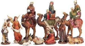 Seasonal: 11 Piece Nativity Set Colourful/Camels 24.5cm high *ONLY AVAILABLE IN STORE/PICK UP*