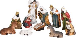 11 Piece Nativity Holy Family & Animals 8cm high