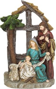 1 Piece Holy Family in Creche 18cm high