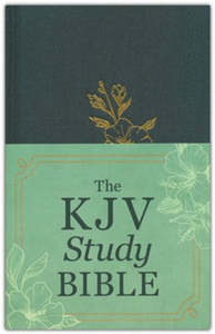 KJV Study Bible sage bouquet hardback printed cloth 8 point font