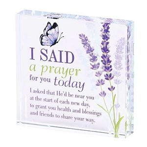I Said a Prayer for You Tabletop Glass Plaque 8 x 8cm