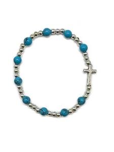 Rosary Bracelet Turquoise in Tulle Bag - 5mm Beads