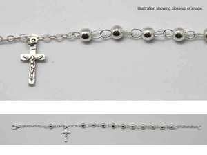 Gifts: Rosary Bracelet 3mm beads - Silver - in box