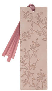 Trust Mottled Blush Faux Leather Bookmark - Proverbs 3:5