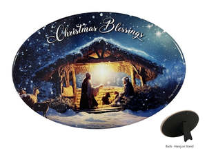Seasonal: Christmas Blessings Oval Ceramic Plaque - - PL10441