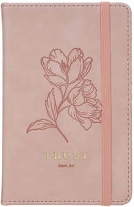 Trust Mottled Blush Faux Leather Hardcover Notebook with Elastic Band Closure - Proverbs 3:5
