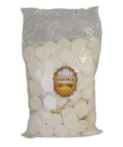 Communionware: Communion Bread 35 mm round with cross symbol loose in bag 1000 pieces