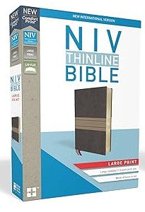 NIV, Thinline Bible Large Print Brown/Tan Leathersoft, , Red Letter, 11 Point Comfort Print