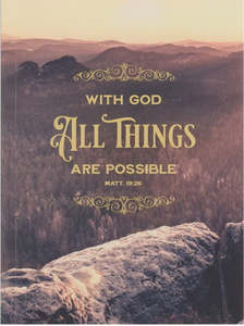 Gift Books: With God All Things Are Possible Mountain Medium Notebook - Matthew 19:26