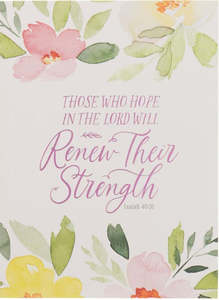 Renew Their Strength Yellow Floral Medium Notebook - Isaiah 40:31