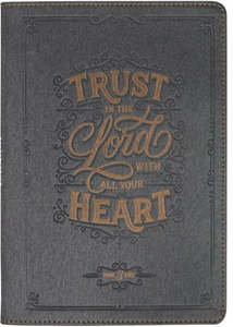Trust in the Lord Charcoal Faux Leather Classic Journal - Proverbs 3:5