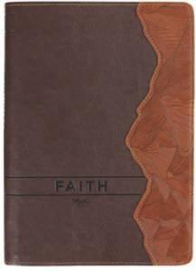 Men: Faith Chestnut Brown Faux Leather Classic Journal with Zipper Closure - Matthew 17:20