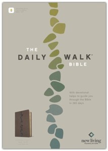 NLT Daily Walk Bible stepping stones dark taupe leatherlike 8.6 point font