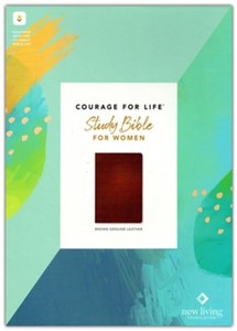 Bibles: NLT Courage for Life Study Bible for Women Brown Genuine Leather 8.75 point font