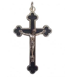 Gifts: Crucifix Pendant Black 60mm metal