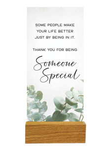 Gifts: Someone Special - Glass Plaque with Wood Base