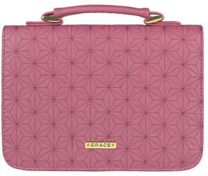 Grace Dusty Rose Pink Faux Leather Fashion Large Bible Cover
