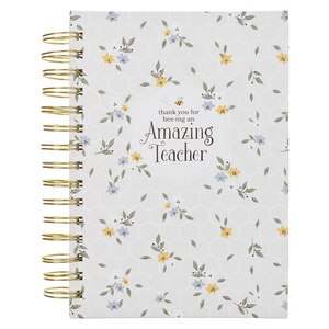 Amazing Teacher Blossom and Bees Spiral Journal