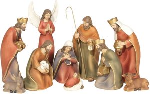 Gifts: Nativity Set Colourful 10 Piece 20.5cm high *ONLY AVAILABLE IN STORE/PICK UP*
